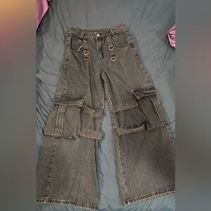 Women's Black Cargo Jeans